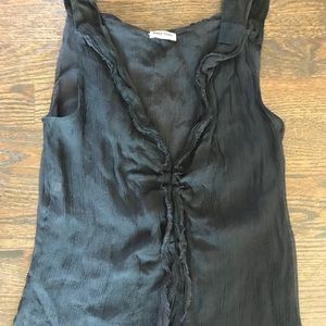Miu Miu Black Chiffon Tank